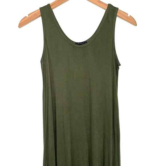 Theory Scoop Neck Glemma Heart Rayon Sleeveless Maxi Dress Size Small - Picture 2 of 13
